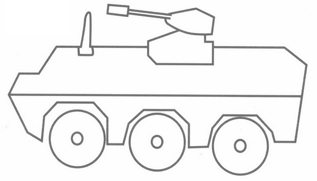 装甲车简笔画分解步骤图教程 装甲车简笔画图片大全