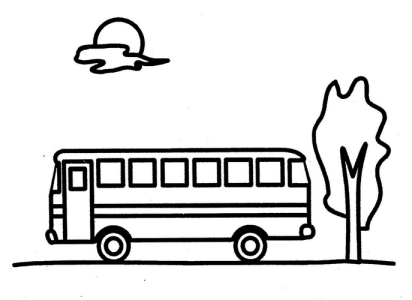 【公共汽车简笔画】卡通儿童公共汽车简笔画图片大全