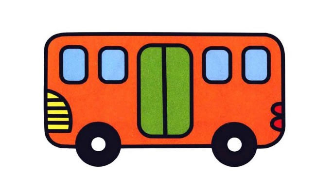 【公共汽车简笔画】卡通儿童公共汽车简笔画图片大全
