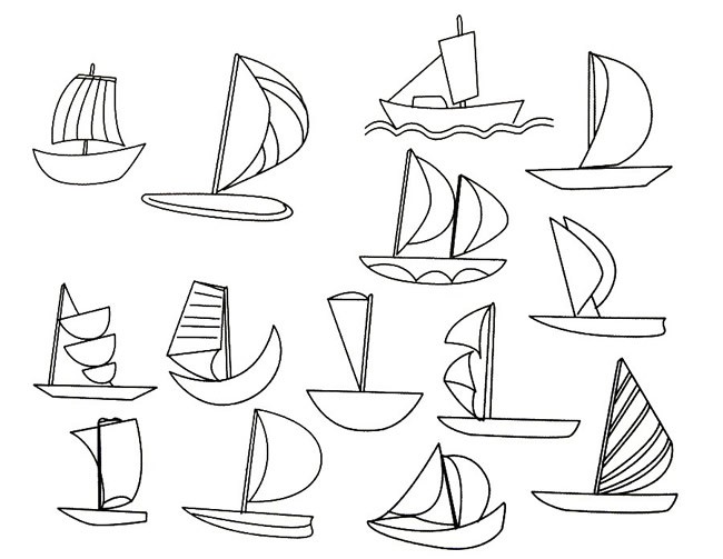 卡通帆船简笔画图片大全 儿童画帆船简笔画步骤图