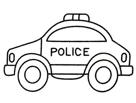 警车简笔画图片大全 儿童幼儿画警车简笔画步骤图