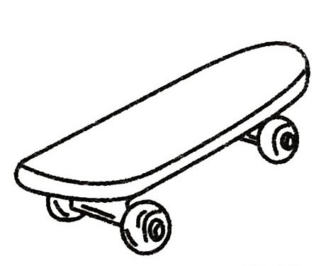 滑板简笔画大全及画法步骤 儿童画滑板简笔画图片