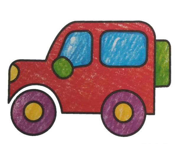 吉普车简笔画 幼儿画吉普车简笔画彩色图片