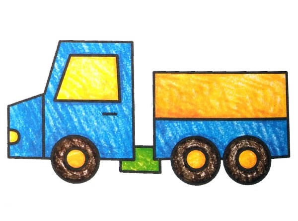 卡车简笔画 幼儿画卡车简笔画彩色图片大全