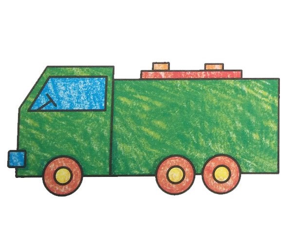 货车简笔画彩色图片 幼儿学画货车简笔画图片大全