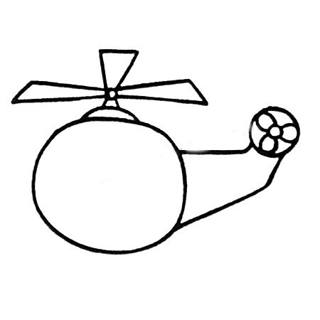 直升飞机简笔画图片_幼儿学画直升飞机简笔画步骤教程