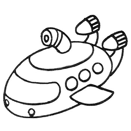 潜水艇简笔画图片五步画出_潜水艇简笔画的画法步骤教程