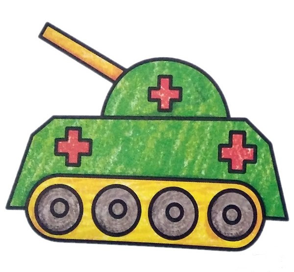 【坦克简笔画】简单的坦克简笔画彩色图片
