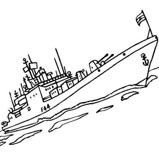【军舰简笔画】乘风破浪的巡洋舰简笔画图片