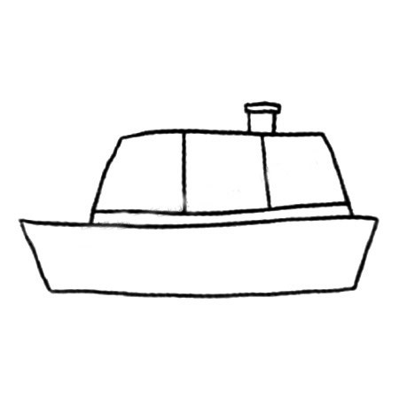 轮船简笔画 海面航行的轮船简笔画画法步骤教程