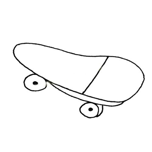 超简单的滑板简笔画图片