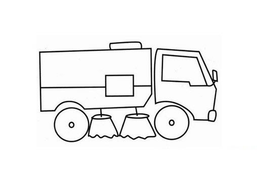 【扫路车简笔画】儿童简笔画扫路车的简笔画图片