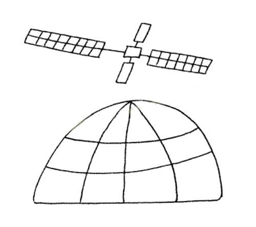 卫星简笔画 - 人造卫星简笔画儿童画图片大全