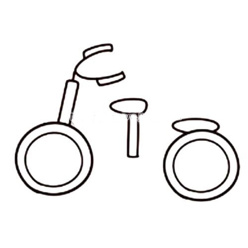简笔画自行车的画法 幼儿学画自行车简笔画步骤图解教程