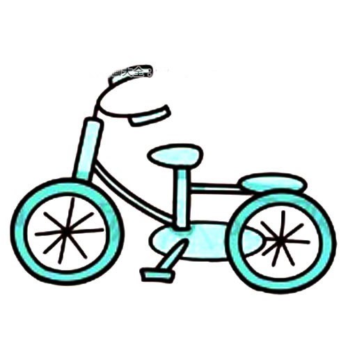 简笔画自行车的画法 幼儿学画自行车简笔画步骤图解教程
