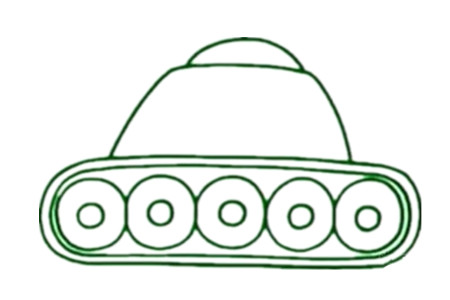 【简笔画坦克的画法】幼儿学画坦克简笔画步骤图解教程