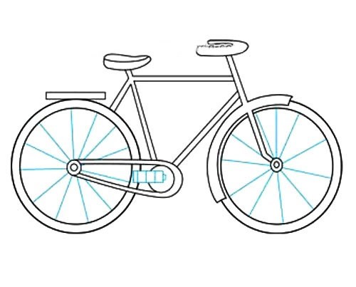 【自行车画法简笔画图片】自行车简笔画步骤图解简单教程