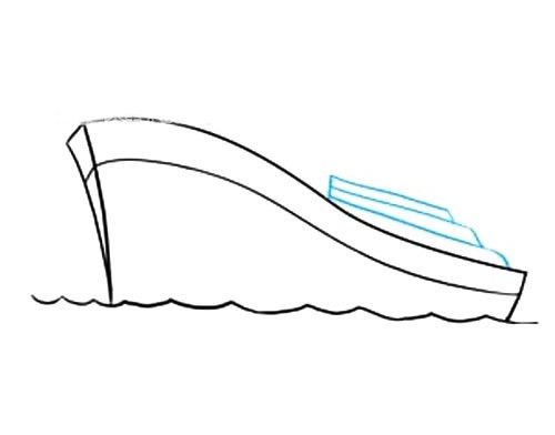 【轮船简笔画带颜色】轮船简笔画的画法步骤图解教程