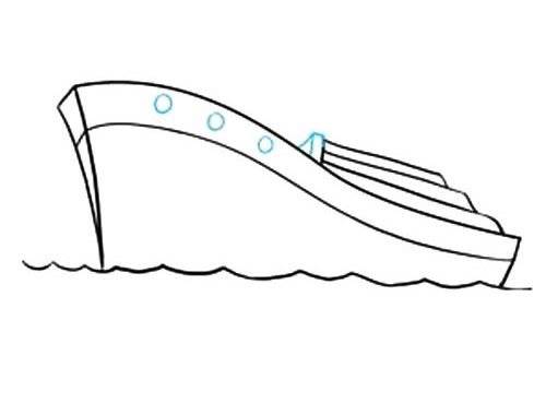 【轮船简笔画带颜色】轮船简笔画的画法步骤图解教程