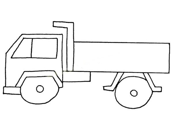 【大货车简笔画】简单的大货车简笔画图片