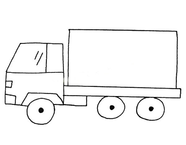【大货车简笔画】简单的大货车简笔画图片