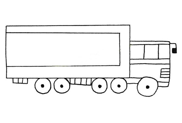 【大货车简笔画】带厢子的大货车简笔画图片