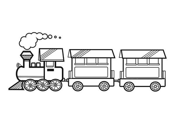 漂亮的小火车简笔画图片_小火车的简单画法