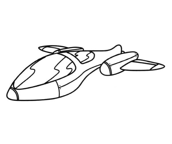 科幻航天飞机简笔画图片_科幻航天飞机的简单画法