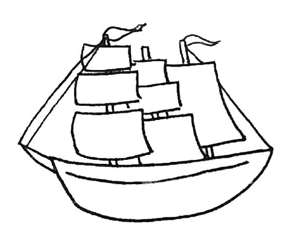 儿童学画漂亮的帆船简笔画步骤教程 帆船如何画