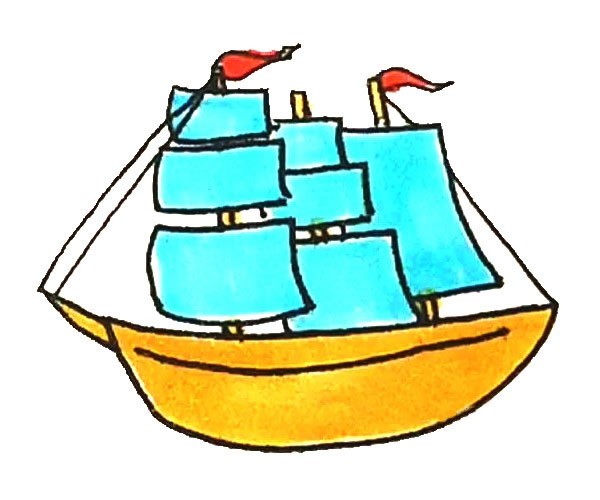 儿童学画漂亮的帆船简笔画步骤教程 帆船如何画