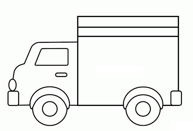 卡车简笔画图片 卡车的简单画法