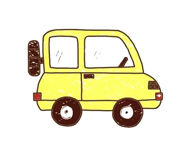 5款漂亮的小汽车简笔画图片 带颜色的小汽车简单画法