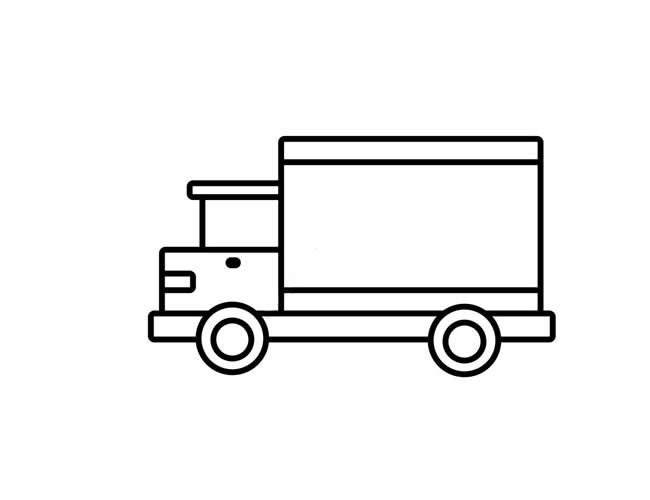 【箱货车简笔画】儿童学画带颜色的箱货车简笔画步骤图解教程