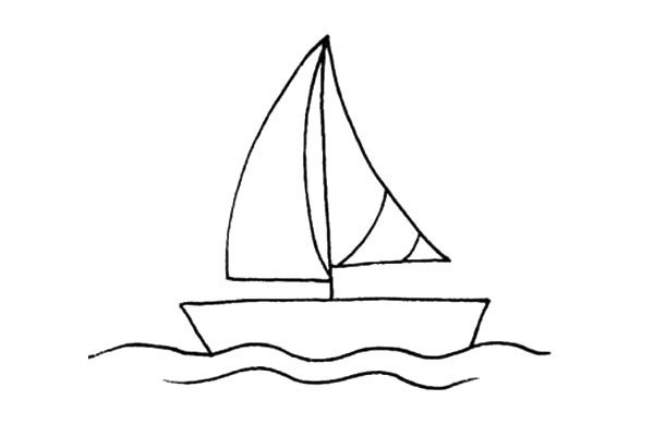 帆船简笔画步骤图教程及图片大全