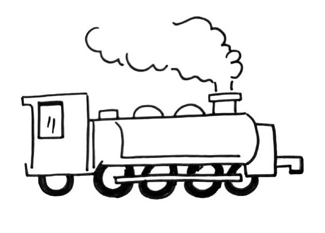 蒸汽小火车简笔画
