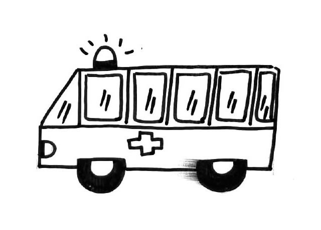 救护车简笔画 简单的画法