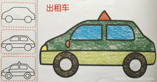 一组男孩超爱的汽车简笔画图片素材大全