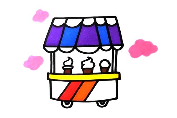 冰淇淋车简笔画步骤图文教程