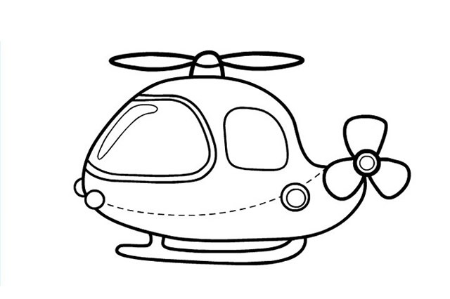 可爱的直升机简笔画图片及彩色画法