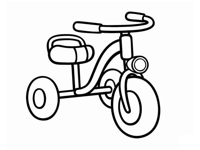 儿童三轮车简笔画图片素材