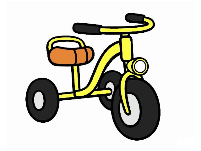 儿童三轮车简笔画图片素材
