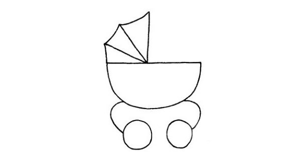 超简单的婴儿车简笔画画法步骤教程及图片大全