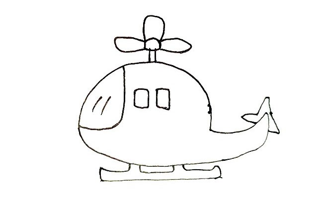 直升飞机简笔画步骤图解 简单的画法图文教程