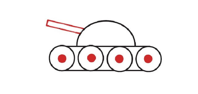 幼儿学画坦克简笔画步骤图解 简单的画法图文教程