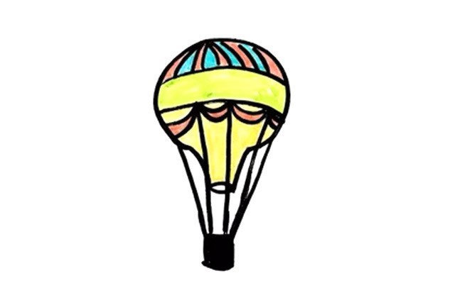 简单七步画出热气球简笔画步骤图教程