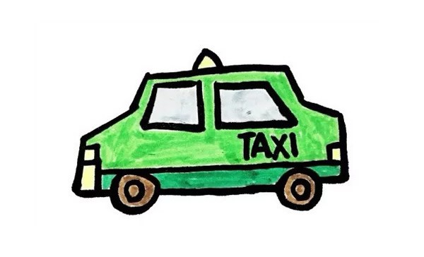简单十步画出出租车简笔画步骤图教程
