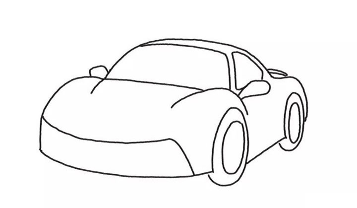 简单七步画出一辆超级跑车简笔画步骤图教程