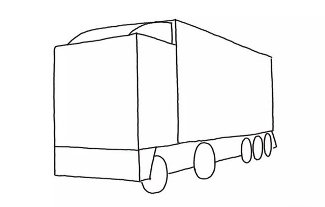 简单七步画出大卡车简笔画步骤图教程