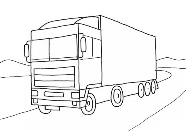 简单七步画出大卡车简笔画步骤图教程