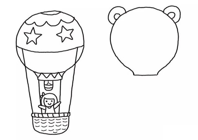 简单七步画出热气球儿童简笔画步骤图教程